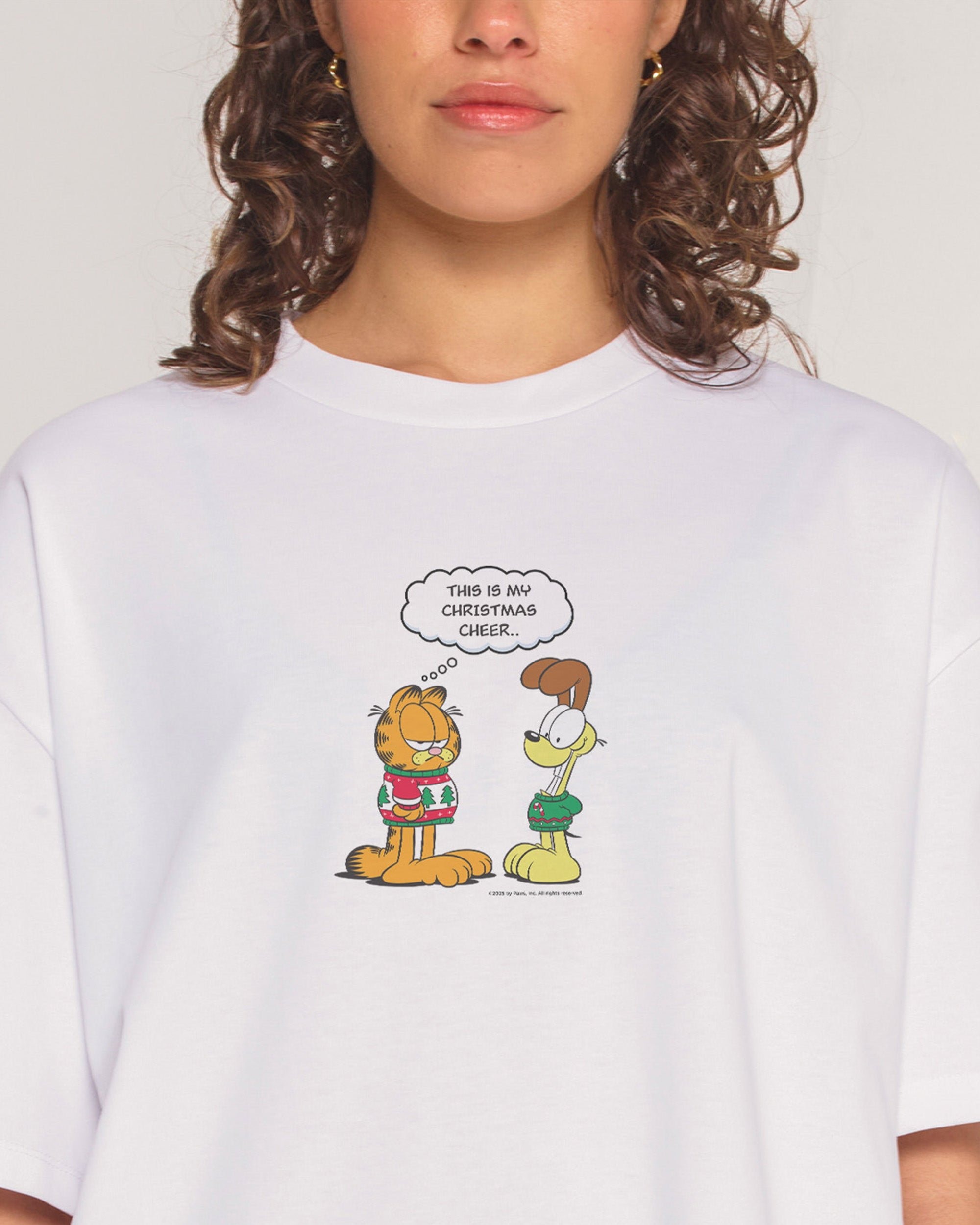 Garfield Xmas Cheer Oversized Graphic Tee - Unisex 100% Combed Cotton