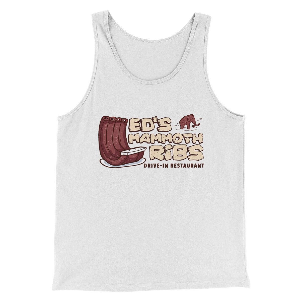 Ed's Mammoth Ribs Men Tank Top - Modern Fit Combed Cotton Graphic Print