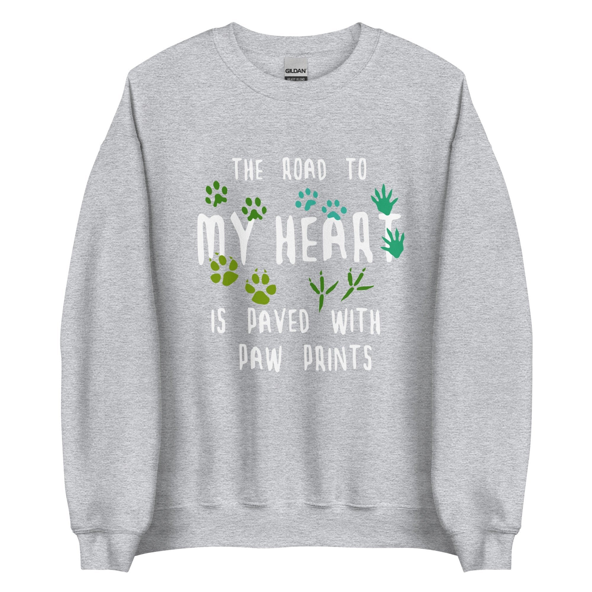 The Road to My Heart is Paved with Paw Prints Unisex Crewneck Sweatshirt