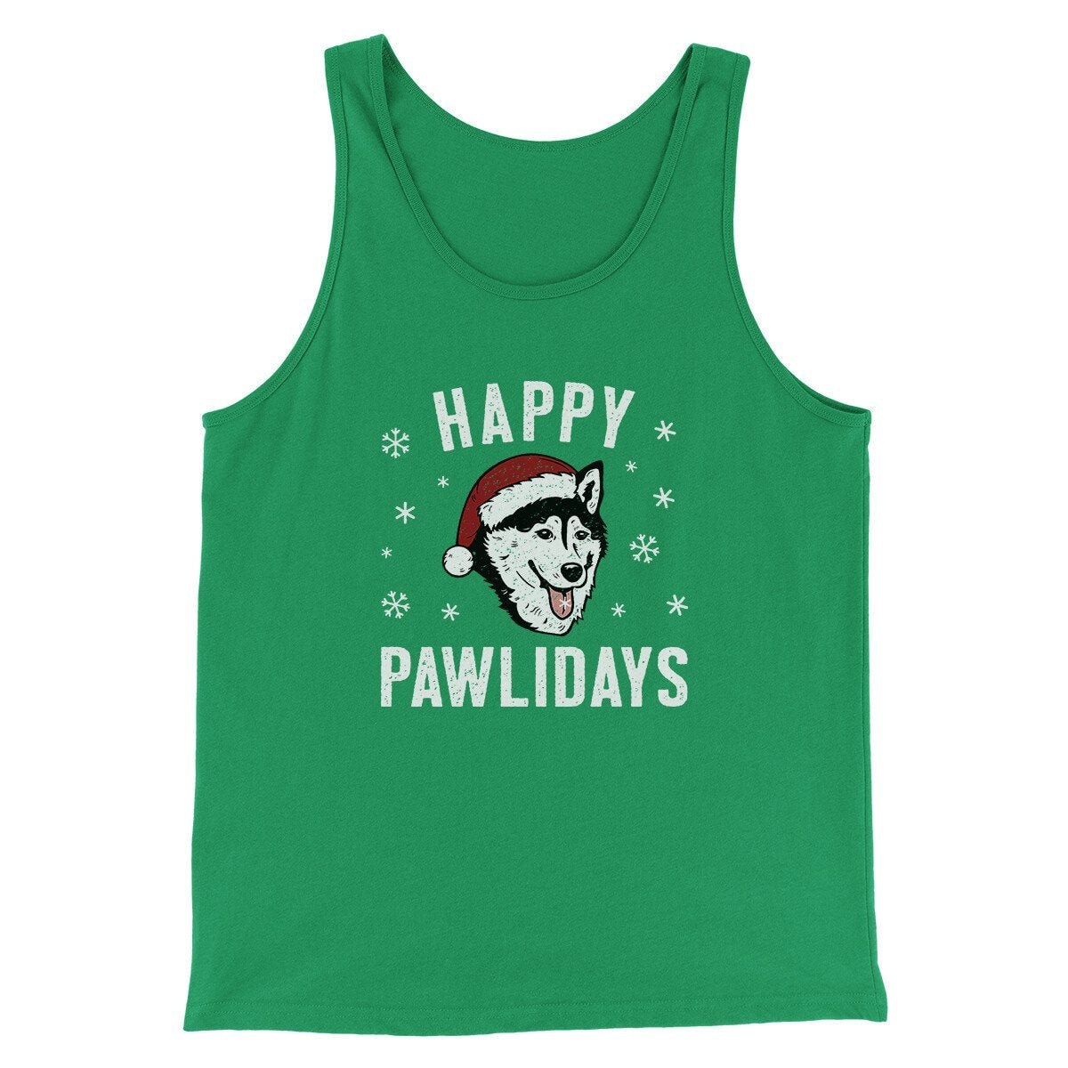 Happy Pawlidays Men Unisex Tank Top - Santa Paws Christmas Graphic