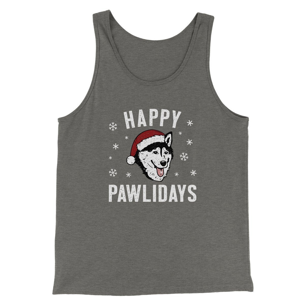 Happy Pawlidays Men Unisex Tank Top - Santa Paws Christmas Graphic