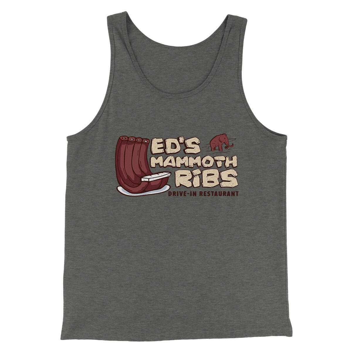 Ed's Mammoth Ribs Men Tank Top - Modern Fit Combed Cotton Graphic Print