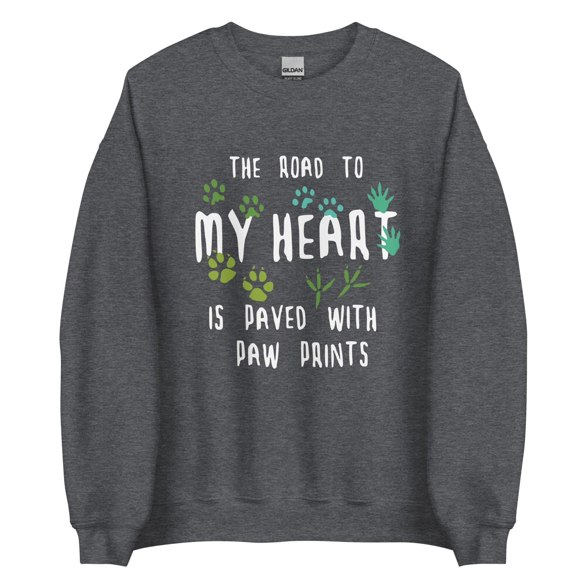 The Road to My Heart is Paved with Paw Prints Unisex Crewneck Sweatshirt