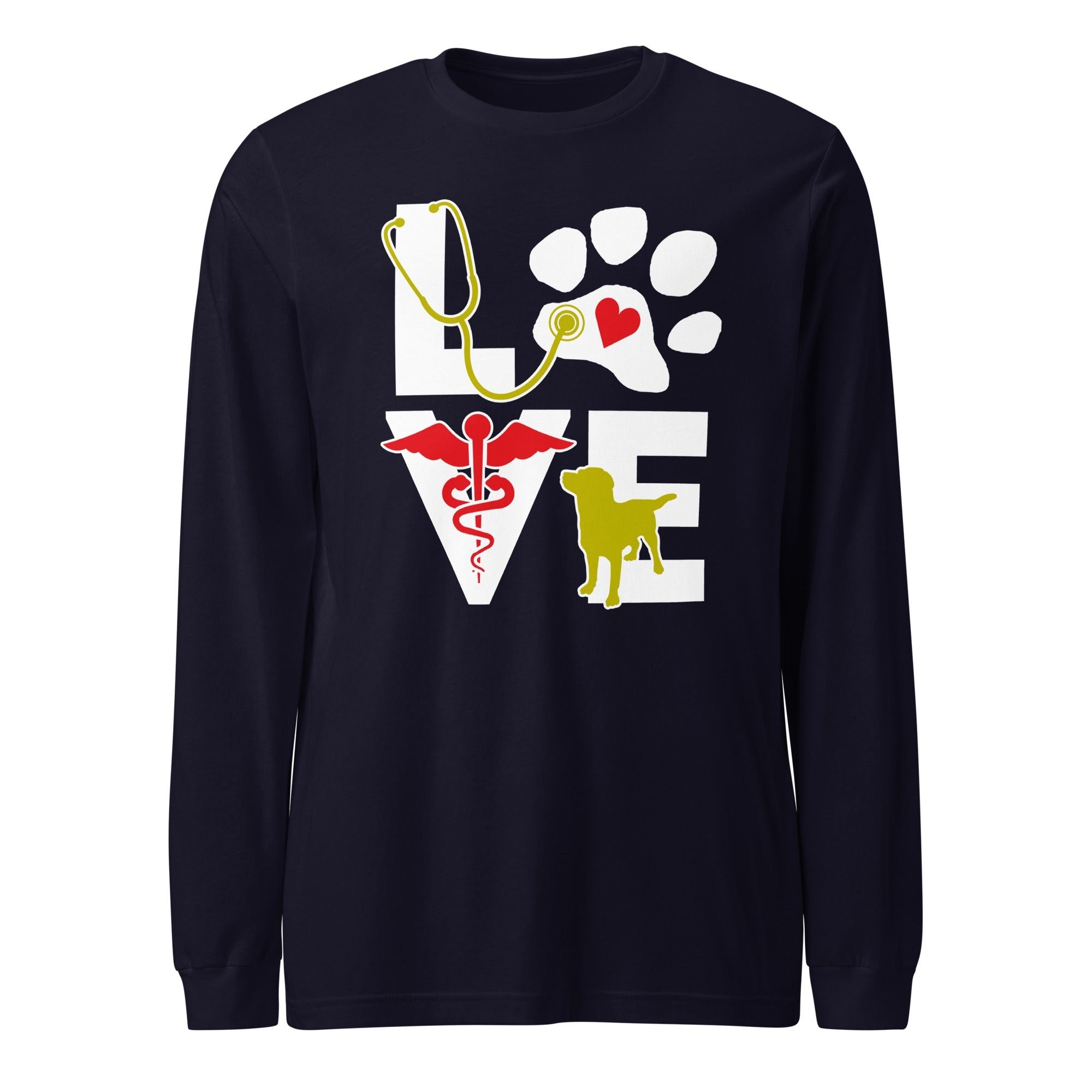 Love Dog Unisex Long Sleeve Tee - Veterinary Long Sleeve Shirt