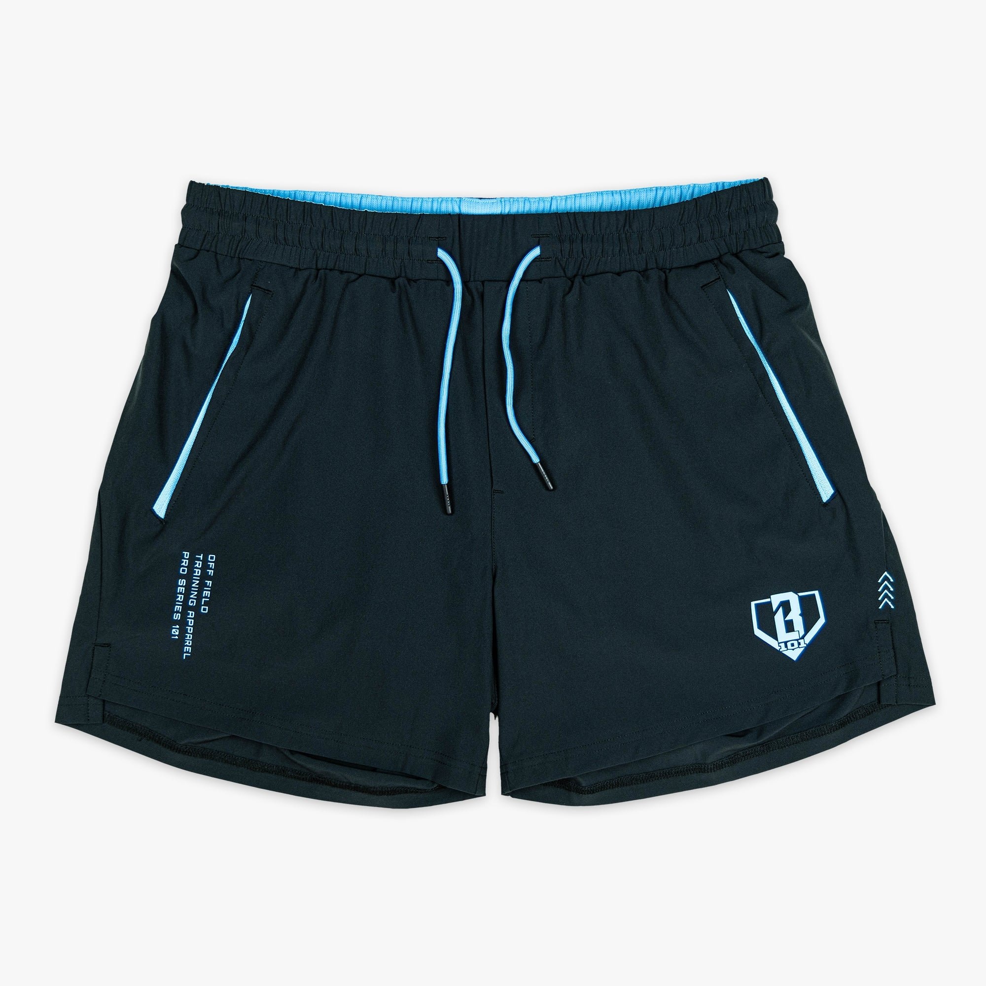 Pro Series Shorts V2 Black Light Blue Men's Baseball Athletic Shorts