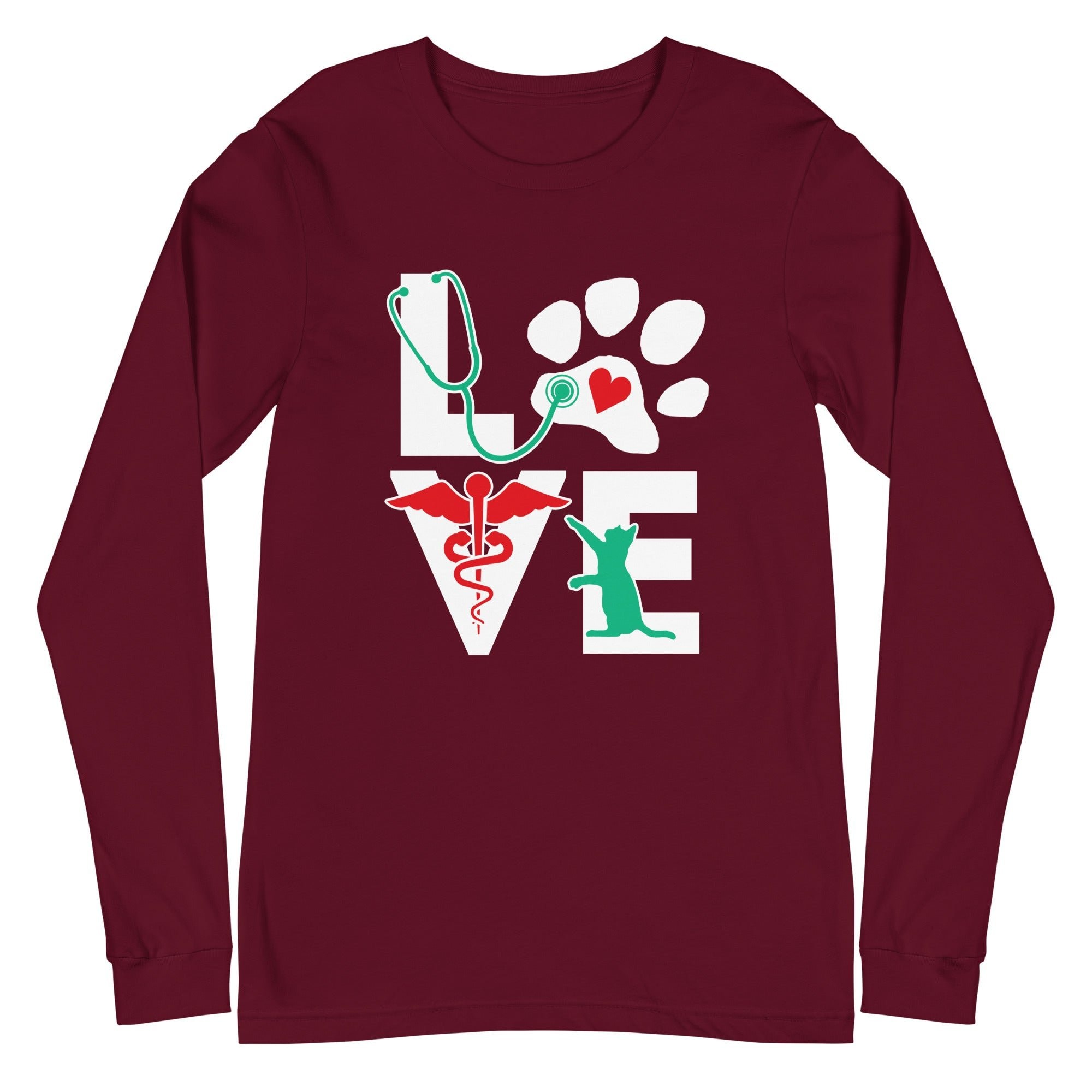 Love Cat Unisex Premium Long Sleeve T-Shirt - Veterinary Vet Tech Gift