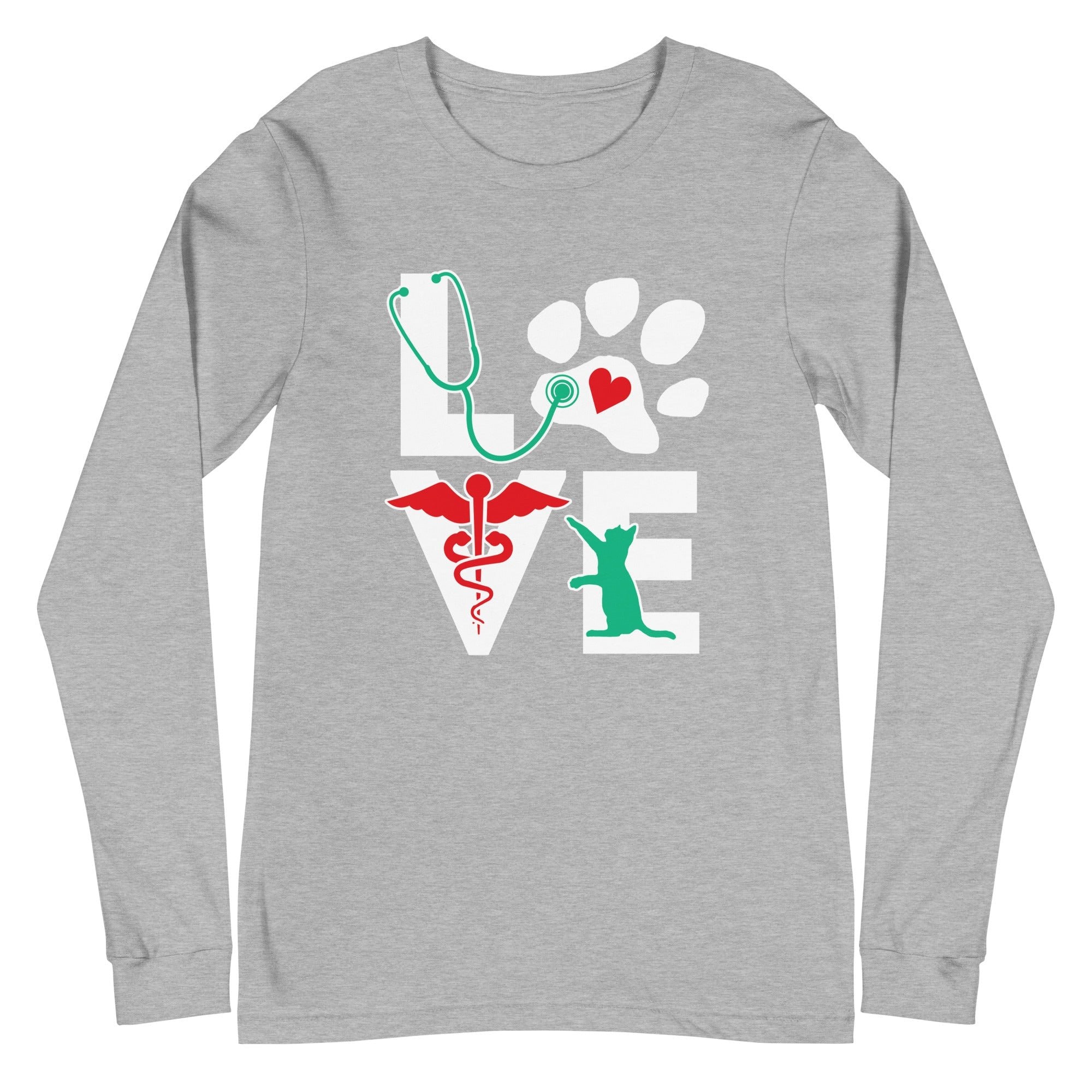 Love Cat Unisex Premium Long Sleeve T-Shirt - Veterinary Vet Tech Gift