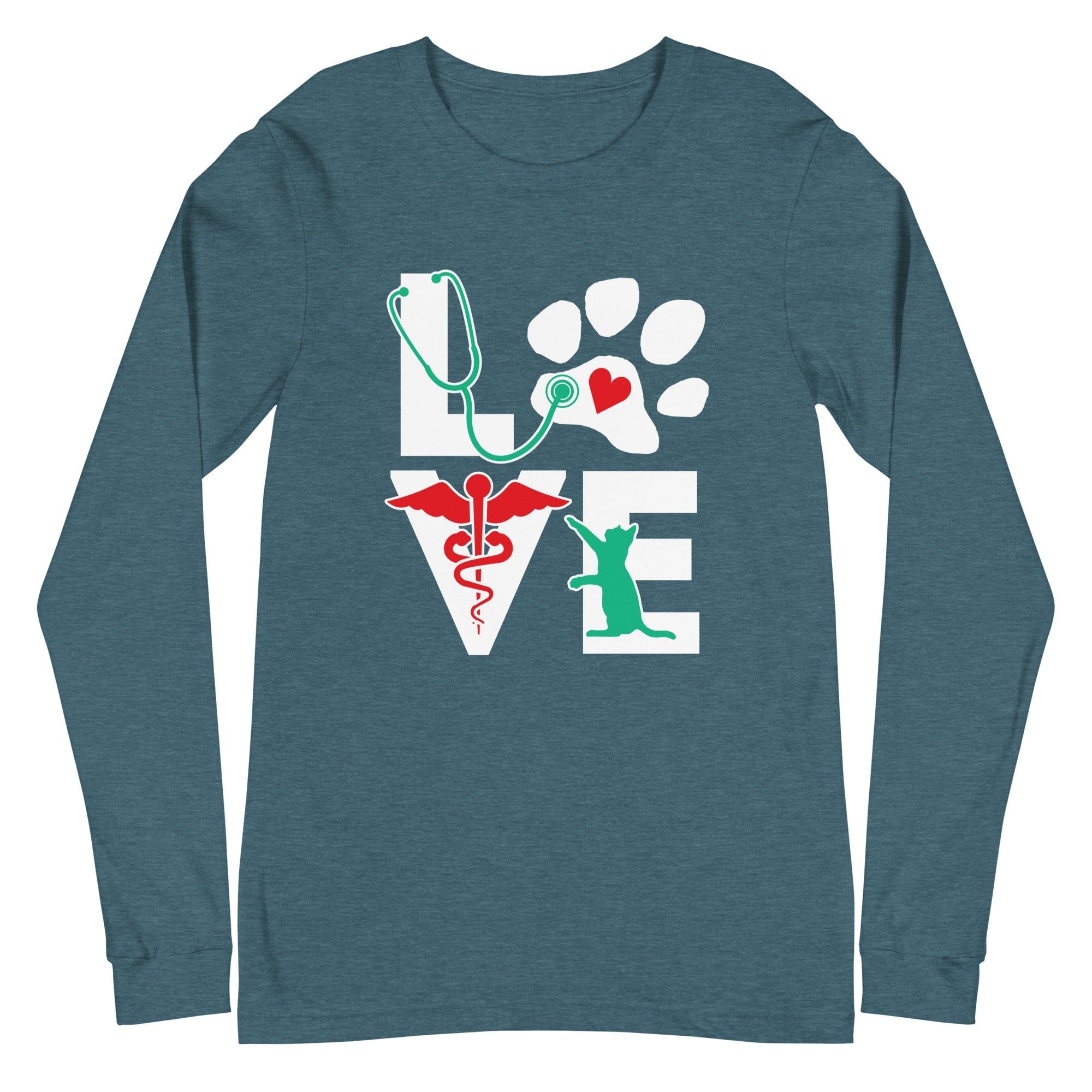 Love Cat Unisex Premium Long Sleeve T-Shirt - Veterinary Vet Tech Gift