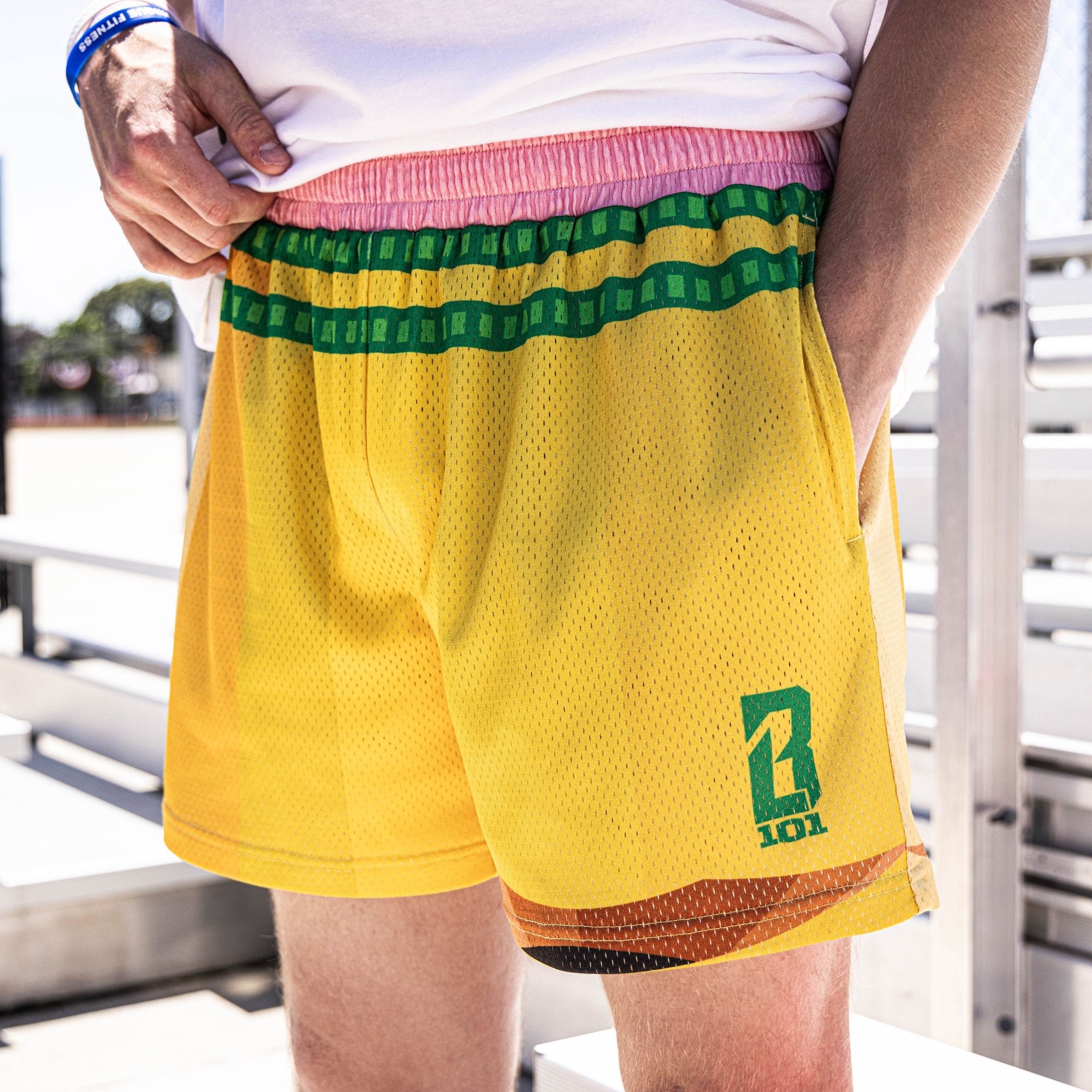 Baseball Lifestyle Pencil Print Mesh Shorts for Teens - 5" Inseam