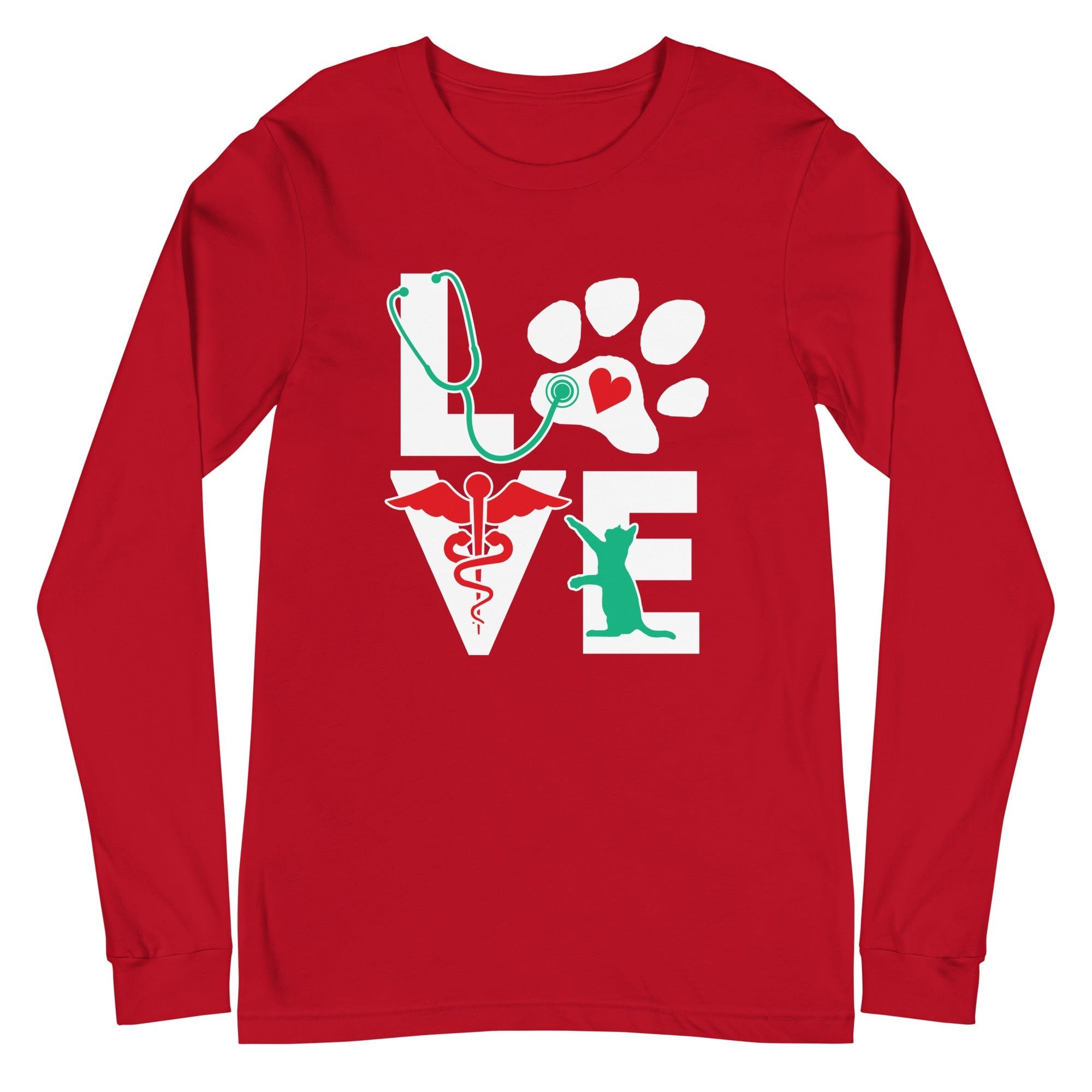 Love Cat Unisex Premium Long Sleeve T-Shirt - Veterinary Vet Tech Gift
