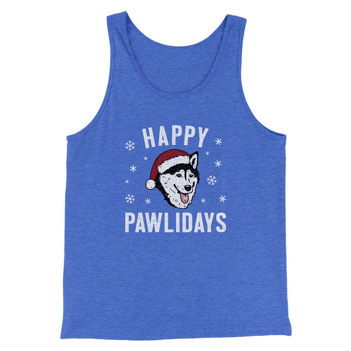 Happy Pawlidays Men Unisex Tank Top - Santa Paws Christmas Graphic