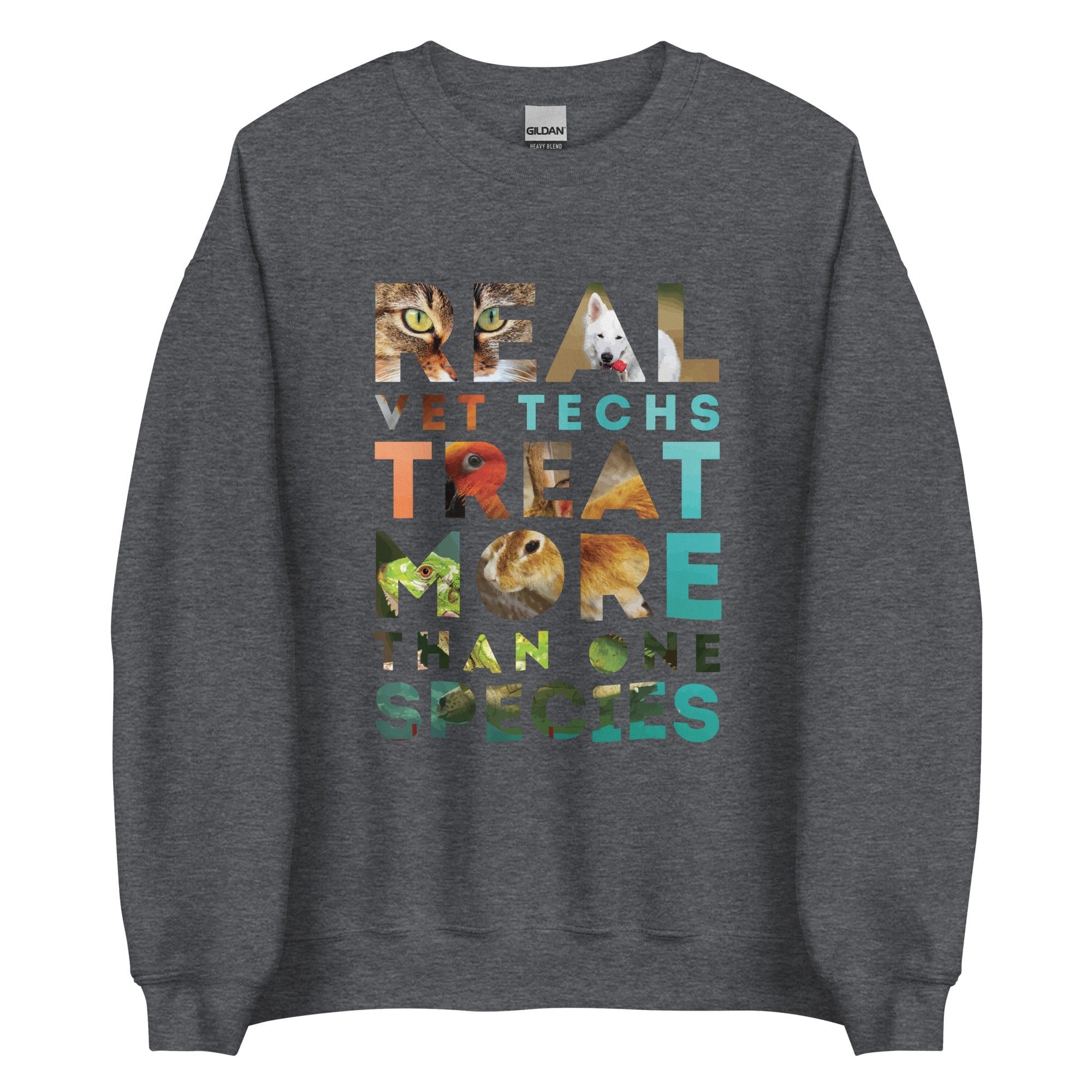 Real Vet Techs Treat More Than One Species Unisex Crewneck Sweatshirt