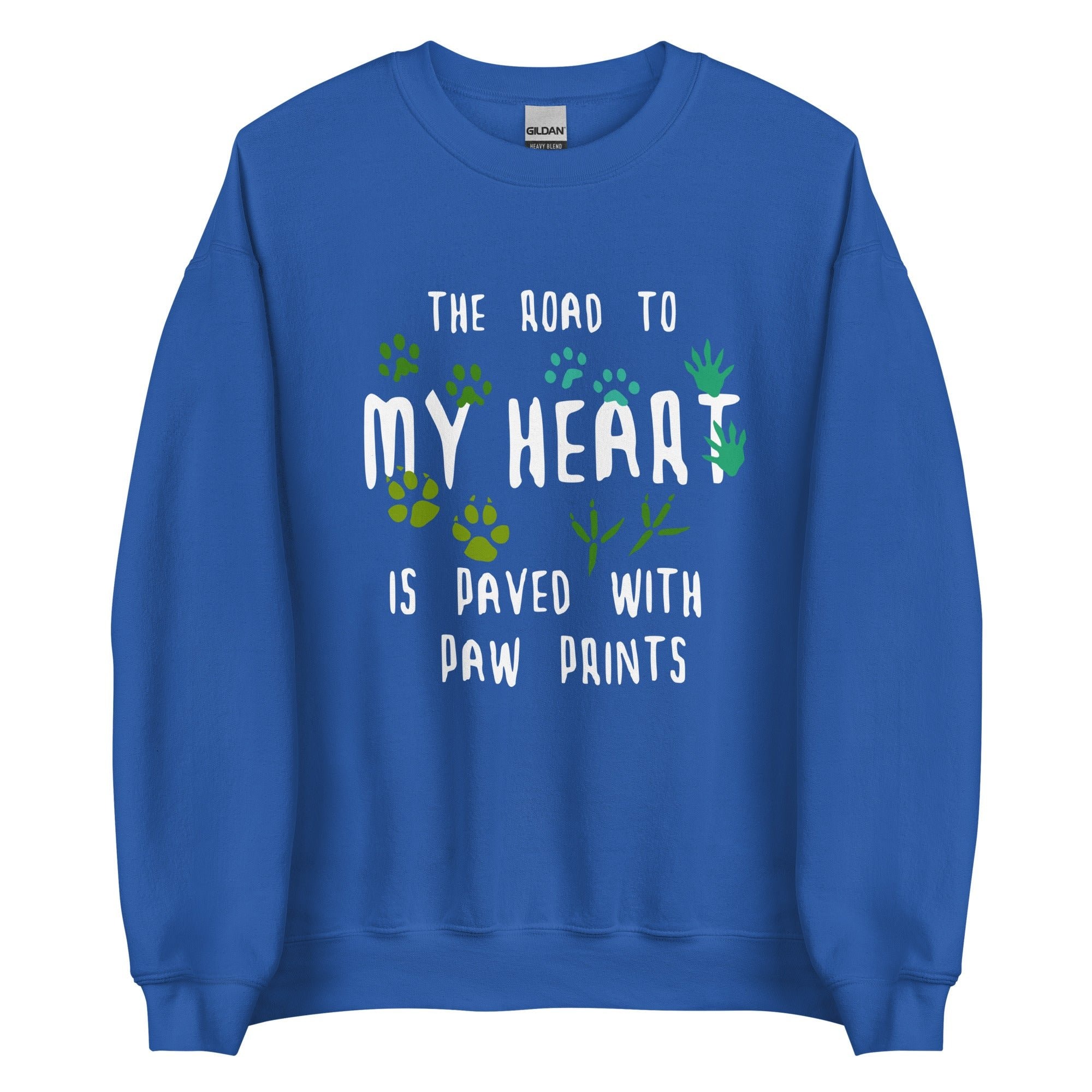 The Road to My Heart is Paved with Paw Prints Unisex Crewneck Sweatshirt