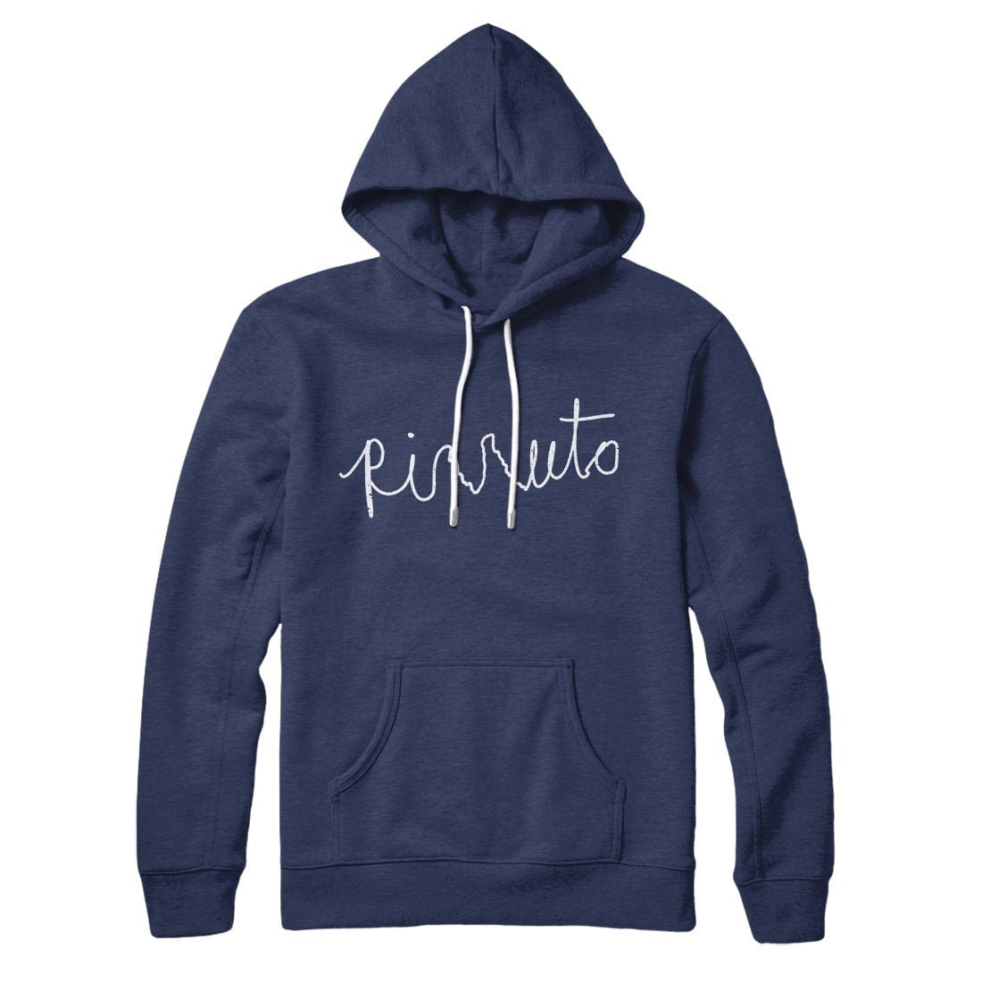Rizzuto Cursive Unisex Pullover Hoodie - Cotton Polyester Loose Fit Kangaroo Pocket