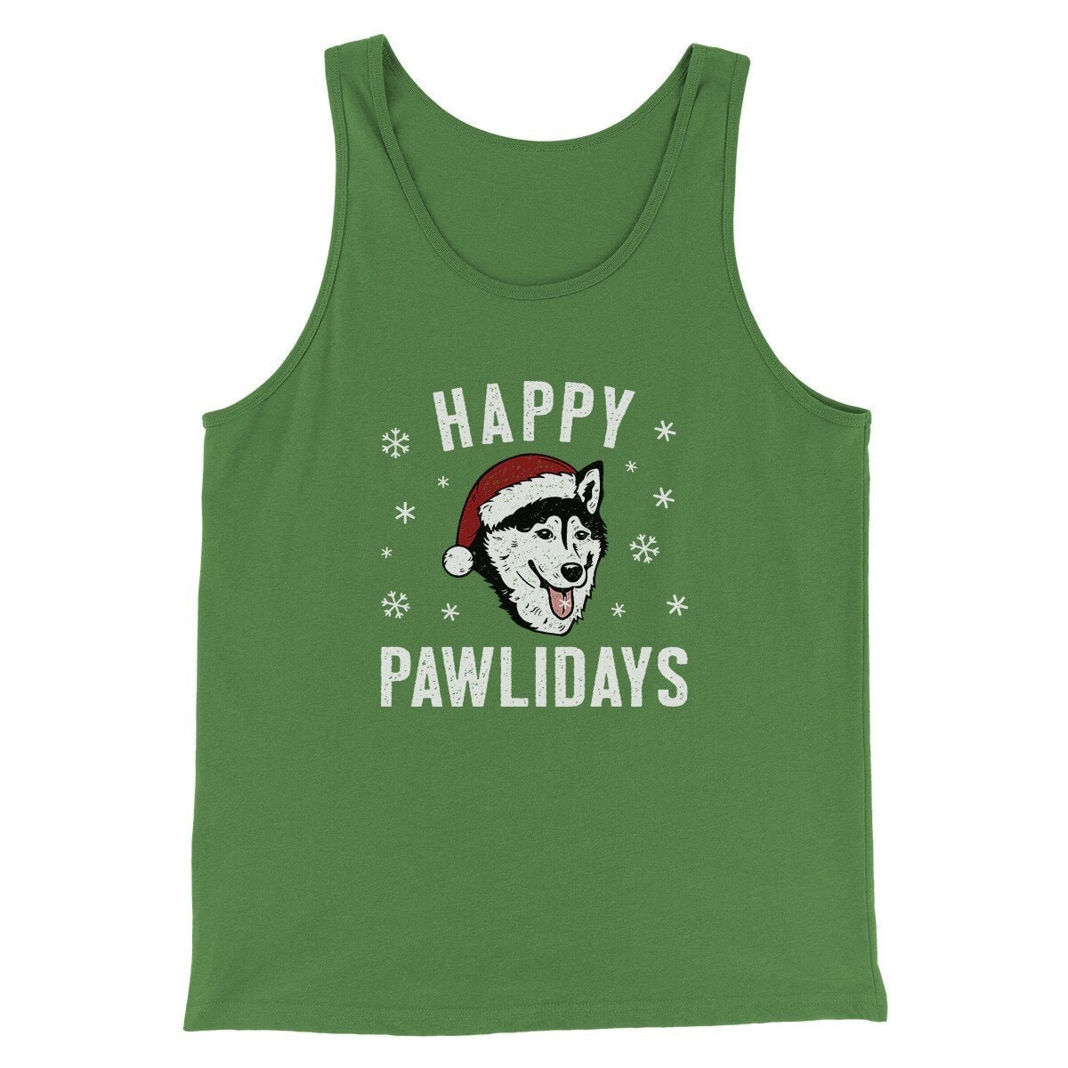 Happy Pawlidays Men Unisex Tank Top - Santa Paws Christmas Graphic