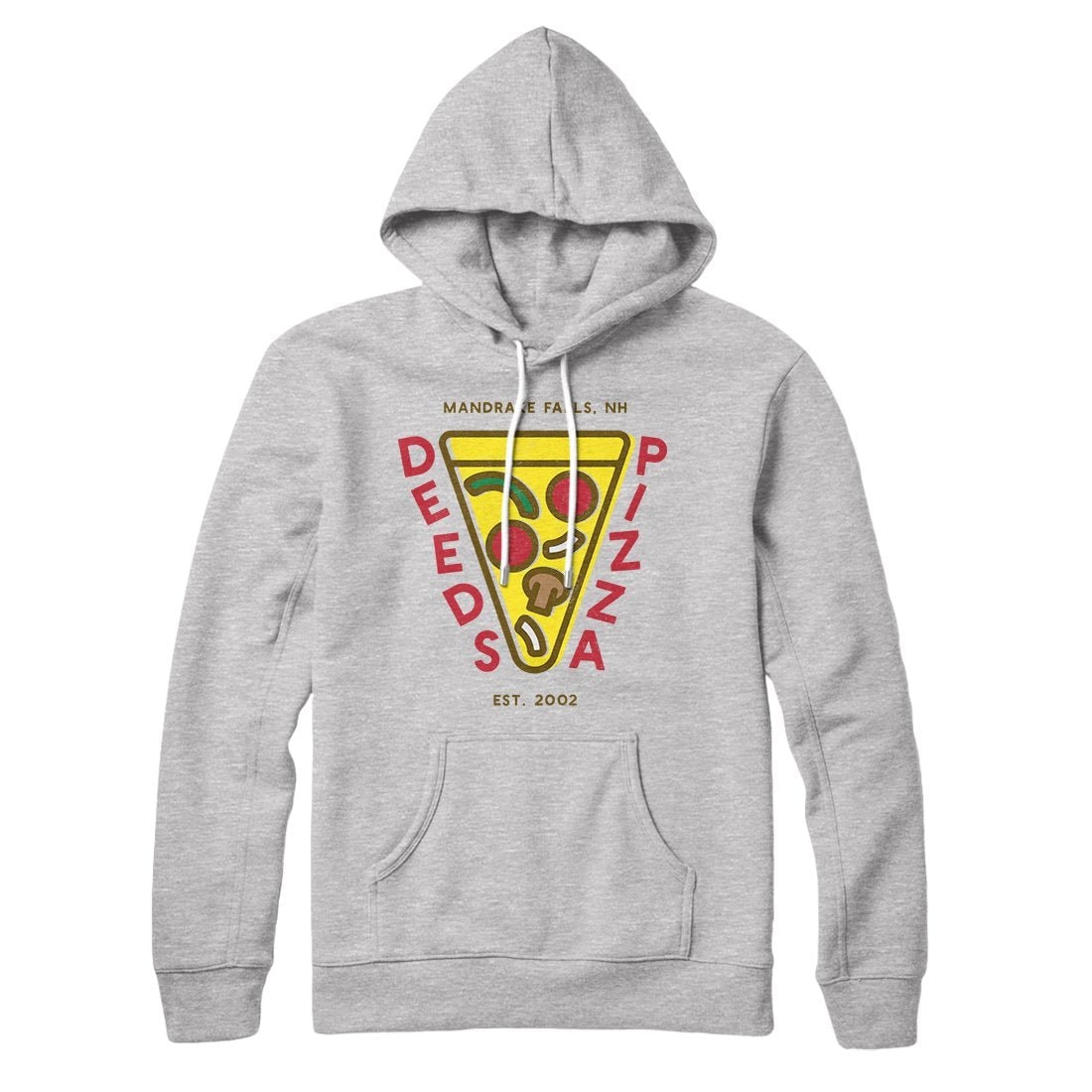 Deeds Pizza Unisex Cotton Polyester Pullover Hoodie with Kangaroo Pocket