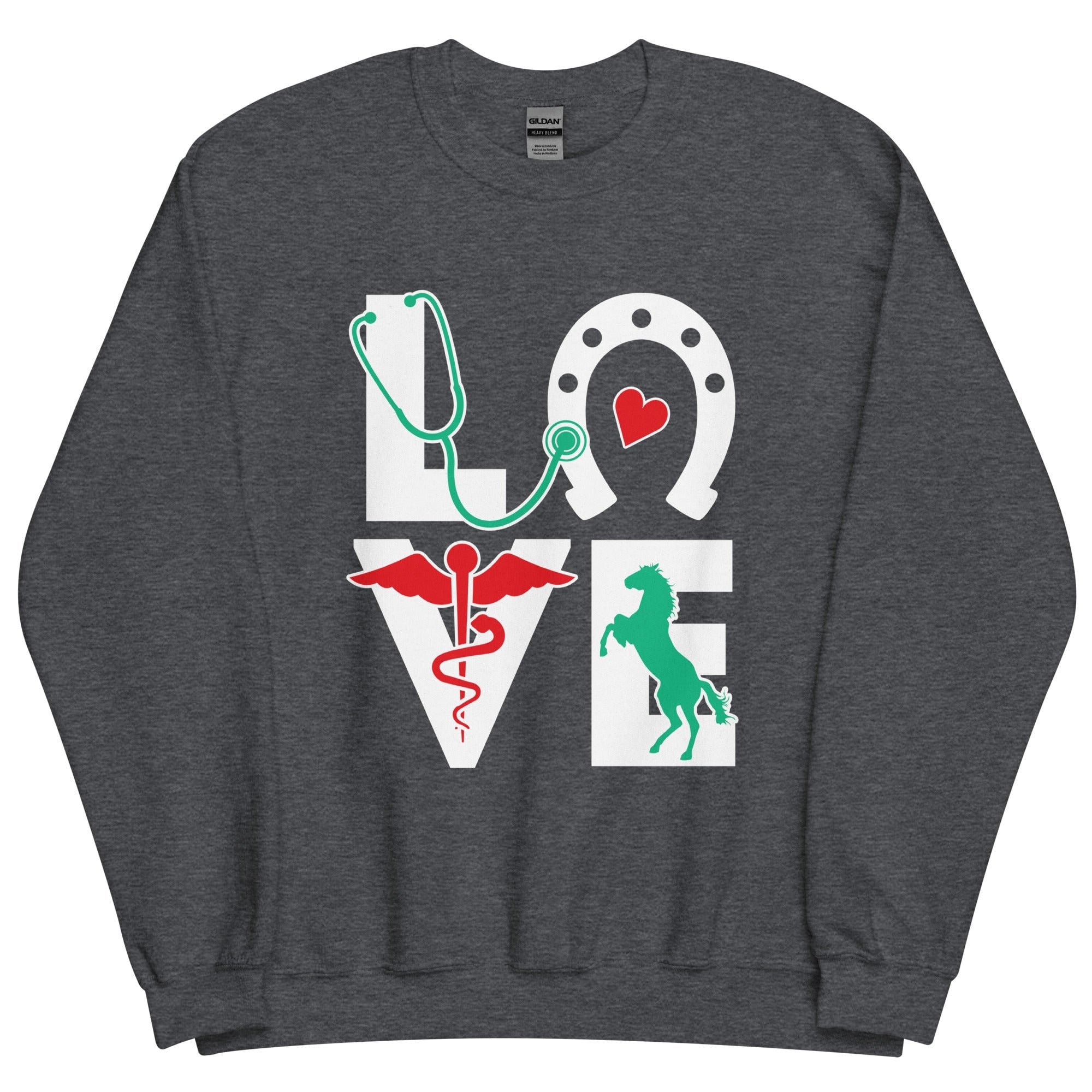 Equine Love Unisex Crewneck Sweatshirt - Veterinary Vet Tech Apparel
