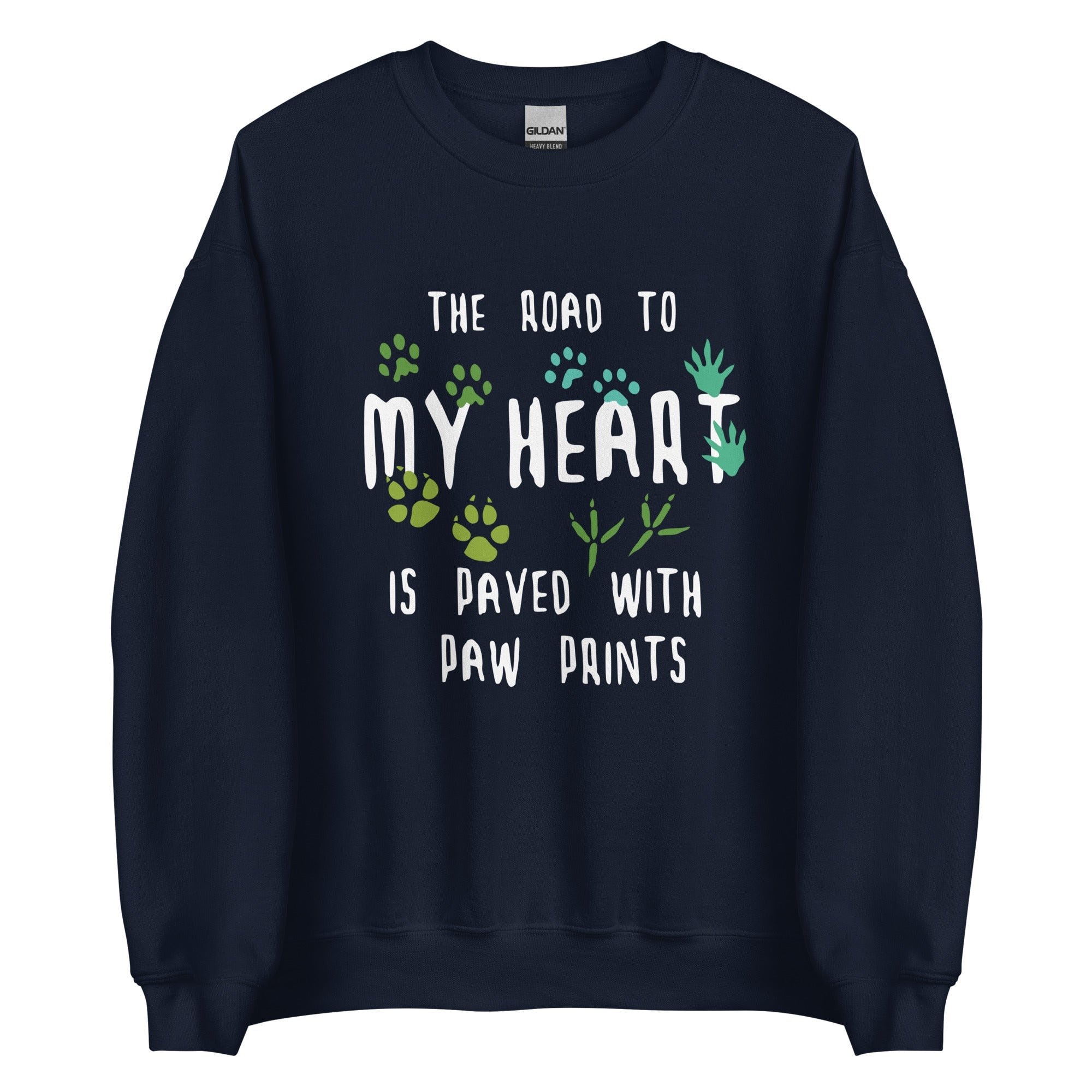 The Road to My Heart is Paved with Paw Prints Unisex Crewneck Sweatshirt