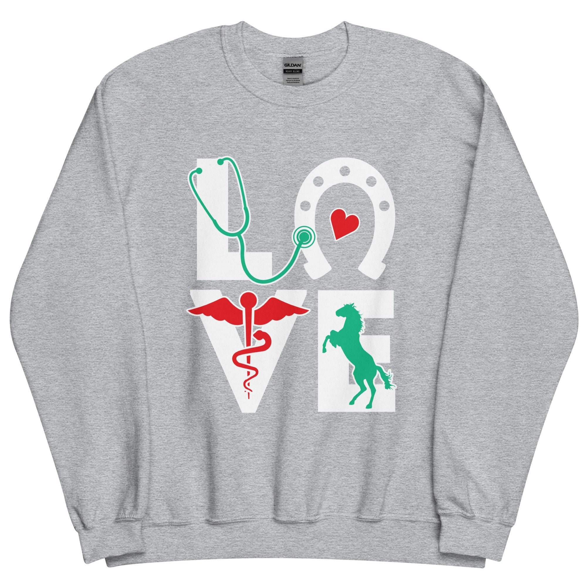 Equine Love Unisex Crewneck Sweatshirt - Veterinary Vet Tech Apparel