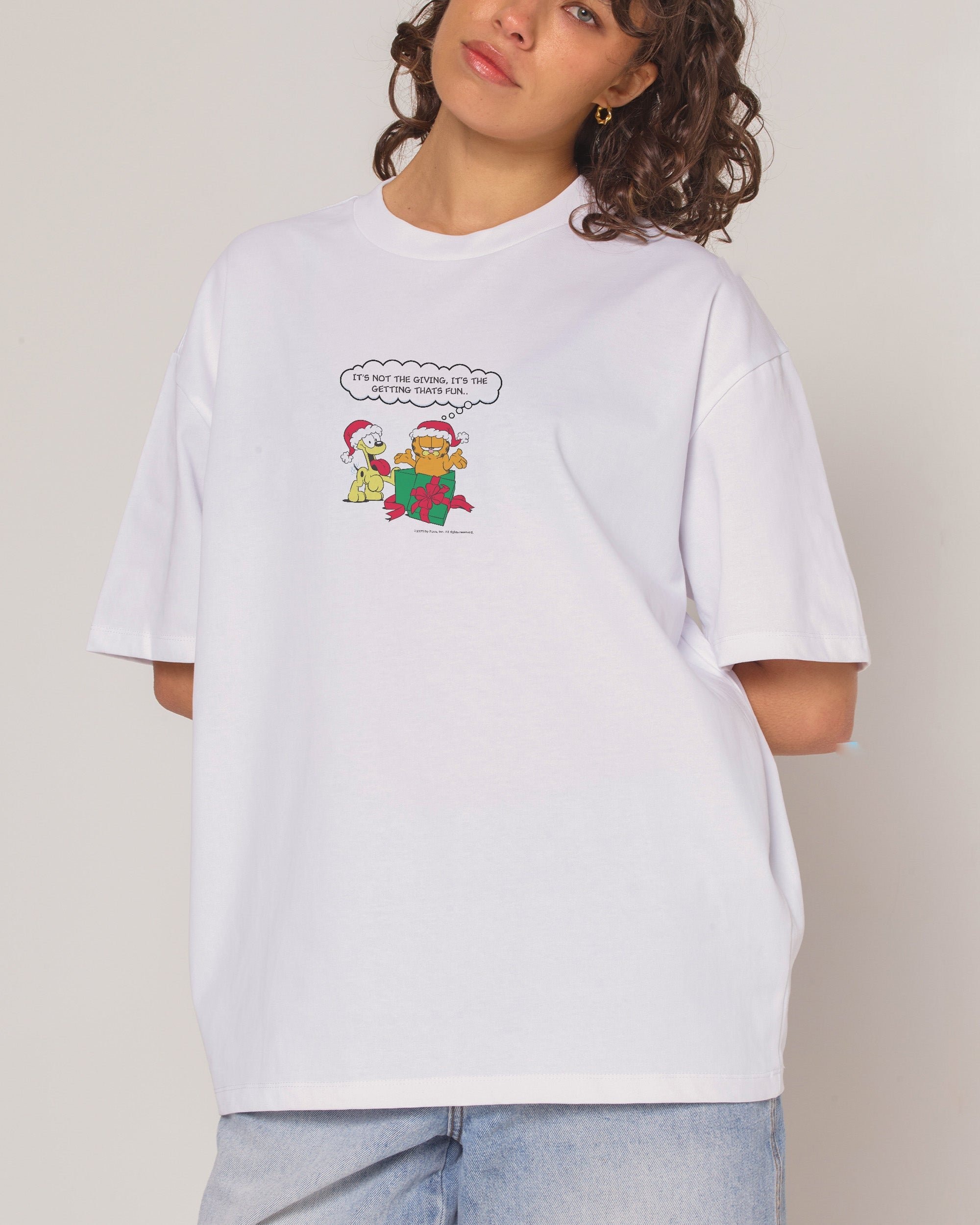 Garfield Oversized Graphic Tee - Unisex 90s Boxy Fit 100% Combed Cotton